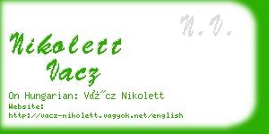 nikolett vacz business card